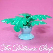 Fisher Price Loving Family Dollhouse Blue Potted Plant Vase Flower Tree Pot-Toys & Hobbies:Preschool Toys & Pretend Play:Fisher-Price:1963-Now:Dollhouses-Fisher-Price-Dollhouse,Dream Dollhouse,Fisher Price,Loving Family,Plants and Vases,Used-The Dollhouse Shop
