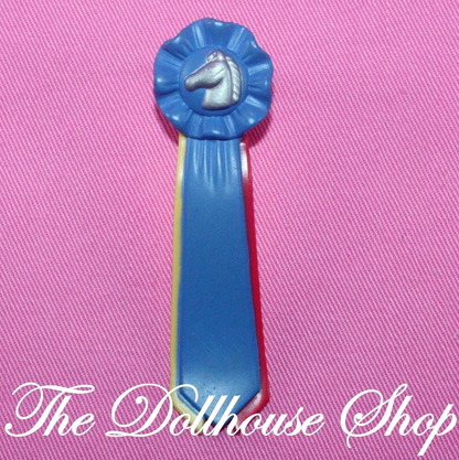 Fisher Price Loving Family Dollhouse Blue Silver Horse Pony Ribbon Stable-Toys & Hobbies:Preschool Toys & Pretend Play:Fisher-Price:1963-Now:Dollhouses-Fisher-Price-Blue,Dollhouse,Fisher Price,Home & Stable,Horses & Stables,Loving Family,Sweet Expressions Stable,Used-The Dollhouse Shop