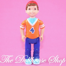 Fisher Price Loving Family Dollhouse Boy Brother Orange Top 4 Four Son Doll-Toys & Hobbies:Preschool Toys & Pretend Play:Fisher-Price:1963-Now:Dollhouses-Fisher-Price-Boy Dolls,Brown Hair,Dollhouse,Dolls,Fisher Price,Loving Family,orange,Used-The Dollhouse Shop