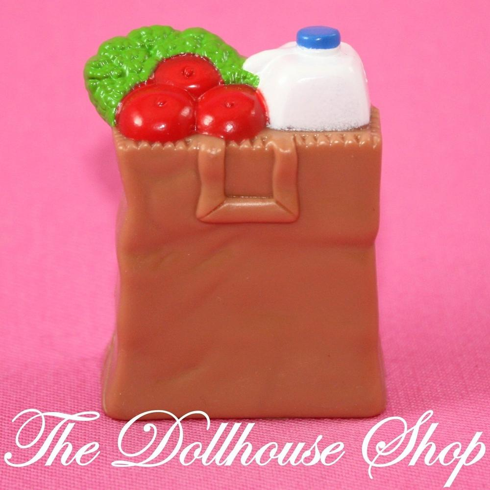 Fisher Price Loving Family Dollhouse Brown Bag Groceries Kitchen Food-Toys & Hobbies:Preschool Toys & Pretend Play:Fisher-Price:1963-Now:Dollhouses-Fisher-Price-Brown,Dollhouse,Fisher Price,Food Accessories,Grand Mansion,Kitchen,Loving Family,Twin Time,Used-The Dollhouse Shop
