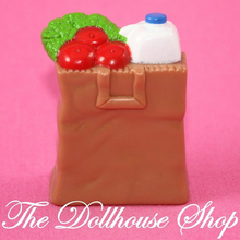 Fisher Price Loving Family Dollhouse Brown Bag Groceries Kitchen Food-Toys & Hobbies:Preschool Toys & Pretend Play:Fisher-Price:1963-Now:Dollhouses-Fisher-Price-Brown,Dollhouse,Fisher Price,Food Accessories,Grand Mansion,Kitchen,Loving Family,Twin Time,Used-The Dollhouse Shop