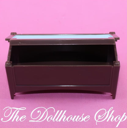 Fisher-Price Loving Family Dollhouse Brown Blanket Box Hope Chest Bedroom-The Dollhouse Shop
