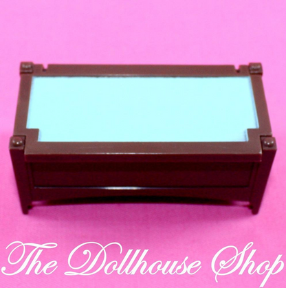 Fisher Price Loving Family Dollhouse Brown Blanket Box Hope Chest Bedroom-Toys & Hobbies:Preschool Toys & Pretend Play:Fisher-Price:1963-Now:Dollhouses-Fisher-Price-Bedroom,Brown,Dollhouse,Fisher Price,Grand Mansion,Kids Bedroom,Loving Family,Nursery Room,Parents Bedroom,Used-The Dollhouse Shop