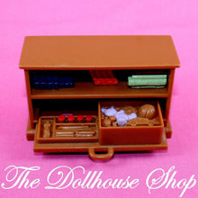Fisher Price Loving Family Dollhouse Brown Craft Bookshelf Kids Bedroom-Toys & Hobbies:Preschool Toys & Pretend Play:Fisher-Price:1963-Now:Dollhouses-Fisher-Price-Brown,Dollhouse,Fisher Price,Living Room,Loving Family,Office,Used-Fisher Price Loving Family Dollhouse Brown Craft Bookshelf with sliding tray for creative play. Find it now at The Dollhouse Shop, perfect for kids!-The Dollhouse Shop