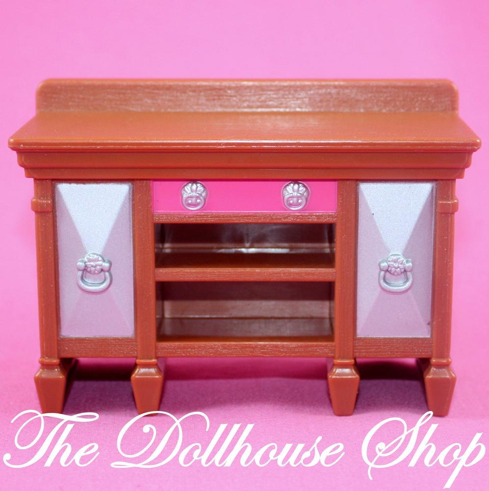 Fisher Price Loving Family Dollhouse Brown Dining Room Buffet Cabinet-Toys & Hobbies:Preschool Toys & Pretend Play:Fisher-Price:1963-Now:Dollhouses-Fisher-Price-Brown,Dining Room,Dollhouse,Fisher Price,Living Room,Loving Family-Fisher Price Loving Family Dollhouse Brown Buffet for dining fun! Gently used, perfect for pretend play. Find it now at The Dollhouse Shop!-The Dollhouse Shop