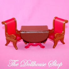 Fisher Price Loving Family Dollhouse Brown Dining Room Table 2 Red Chairs-Toys & Hobbies:Preschool Toys & Pretend Play:Fisher-Price:1963-Now:Dollhouses-Fisher-Price-Chairs,Dining Room,Dollhouse,Fisher Price,Kitchen,Loving Family,Tables,Used-Fisher Price Loving Family Dollhouse Brown Dining Table with 2 red chairs. Space-saving sides, perfect for play! Find it now at The Dollhouse Shop!-The Dollhouse Shop