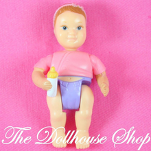 Fisher Price Loving Family Dollhouse Brown Hair Baby Girl Doll People Pink top-Toys & Hobbies:Preschool Toys & Pretend Play:Fisher-Price:1963-Now:Dollhouses-Fisher-Price-Baby,Brown Hair,Dollhouse,Dolls,Fisher Price,Loving Family,Nursery Room,Pink,Used-The Dollhouse Shop