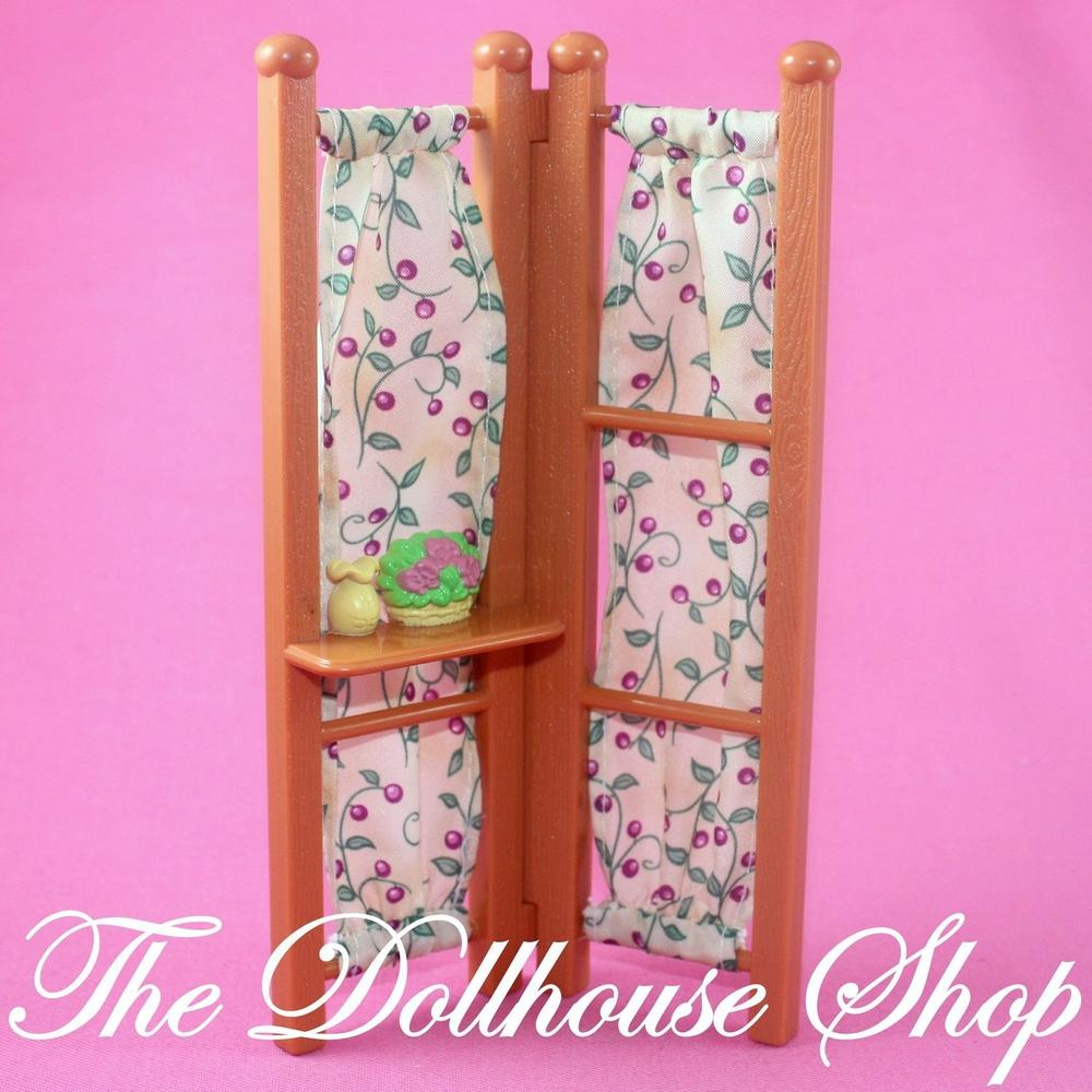 Fisher Price Loving Family Dollhouse Brown Office Living Room Screen Divider-Toys & Hobbies:Preschool Toys & Pretend Play:Fisher-Price:1963-Now:Dollhouses-Fisher-Price-Brown,Dining Room,Dollhouse,Fisher Price,Living Room,Loving Family,Office,Used-The Dollhouse Shop