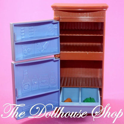 Fisher Price Loving Family Dollhouse Brown Refrigerator Kitchen Fridge-Toys & Hobbies:Preschool Toys & Pretend Play:Fisher-Price:1963-Now:Dollhouses-Fisher-Price-Brown,Dollhouse,Fisher Price,Kitchen,Loving Family,Used-Fisher Price Loving Family Dollhouse Brown Fridge with veggie drawer, perfect for pretend play! Find it now at The Dollhouse Shop for endless fun!-The Dollhouse Shop