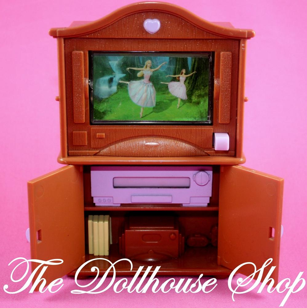 Fisher Price Loving Family Dollhouse Brown TV Television Lights Sounds Living Room-Toys & Hobbies:Preschool Toys & Pretend Play:Fisher-Price:1963-Now:Dollhouses-Fisher-Price-Brown,Dollhouse,Fisher Price,Living Room,Loving Family,Used-The Dollhouse Shop