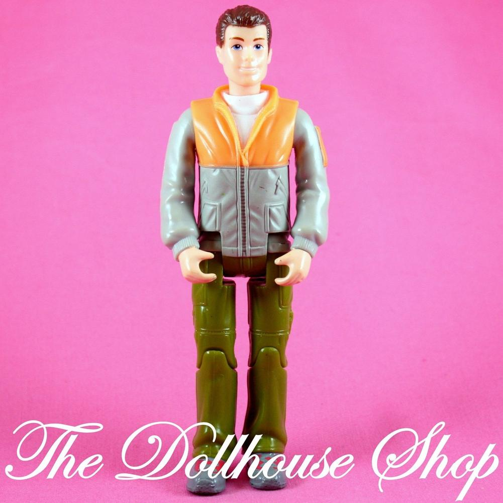 Fisher Price Loving Family Dollhouse Brunette Camper Dad Camping Father Doll-Toys & Hobbies:Preschool Toys & Pretend Play:Fisher-Price:1963-Now:Dollhouses-Fisher-Price-Camping Sets,Dollhouse,Dolls,Father,Fisher Price,Green,Loving Family,orange,Used-The Dollhouse Shop