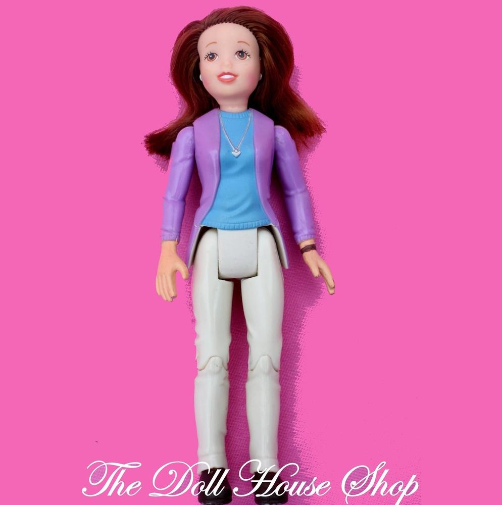 Fisher Price Loving Family Dollhouse Brunette Mom Mother Doll Purple Top-Toys & Hobbies:Preschool Toys & Pretend Play:Fisher-Price:1963-Now:Dollhouses-Fisher-Price-Brown Hair,Dollhouse,Dolls,Fisher Price,Loving Family,Mother,Used-The Dollhouse Shop