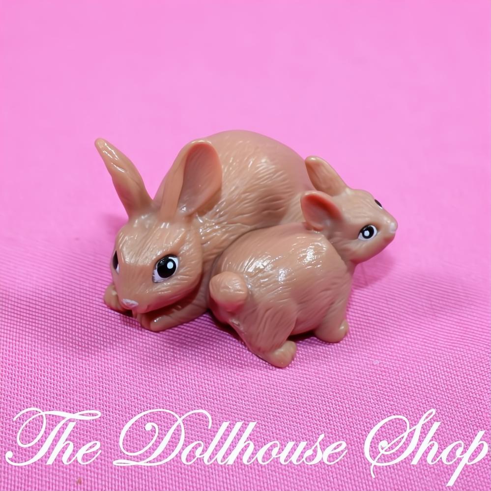 Fisher Price Loving Family Dollhouse Bunny Rabbits Easter Camping Pets Animals-The Dollhouse Shop