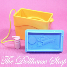 Fisher Price Loving Family Dollhouse Camping Drinks Cooler Ice Chest Picnic Food-Toys & Hobbies:Preschool Toys & Pretend Play:Fisher-Price:1963-Now:Dollhouses-Fisher-Price-Backyard Fun,Camping Sets,Dollhouse,Fisher Price,Food Accessories,Kitchen,Loving Family,Outdoor Furniture,Used,Yellow-The Dollhouse Shop