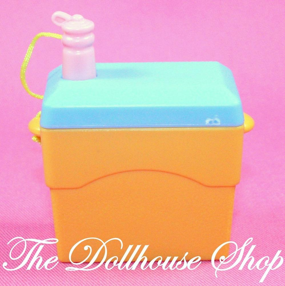 Fisher Price Loving Family Dollhouse Camping Drinks Cooler Ice Chest Picnic Food-Toys & Hobbies:Preschool Toys & Pretend Play:Fisher-Price:1963-Now:Dollhouses-Fisher-Price-Backyard Fun,Camping Sets,Dollhouse,Fisher Price,Food Accessories,Kitchen,Loving Family,Outdoor Furniture,Used,Yellow-The Dollhouse Shop