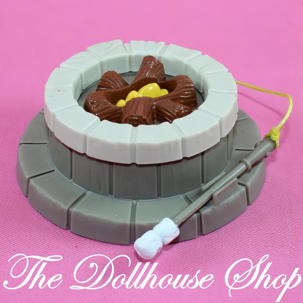 Fisher-Price Loving Family Dollhouse Camping Gray Campfire Fire Pit Smores-The Dollhouse Shop
