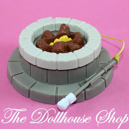 Fisher-Price Loving Family Dollhouse Camping Gray Campfire Fire Pit Smores-The Dollhouse Shop