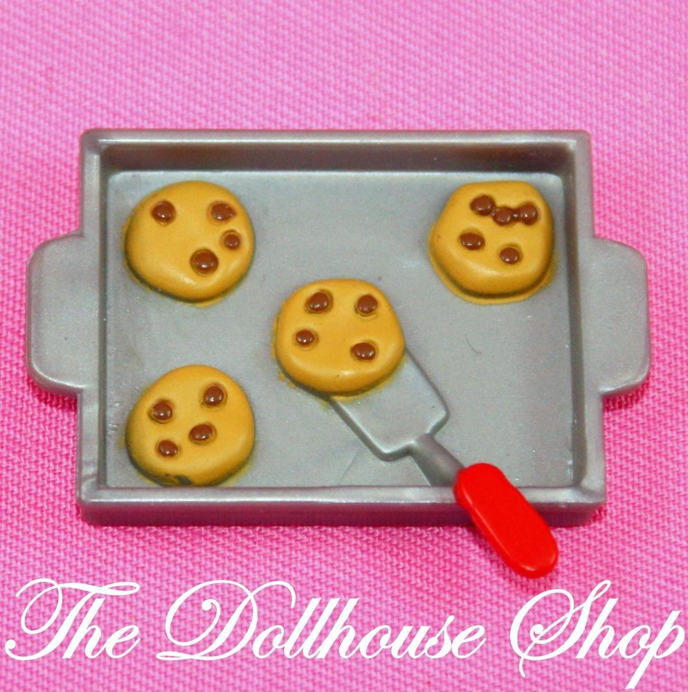 Fisher Price Loving Family Dollhouse Chocolate Chip Cookies Kitchen Food Tray-Toys & Hobbies:Preschool Toys & Pretend Play:Fisher-Price:1963-Now:Dollhouses-Fisher-Price-Dining Room,Dollhouse,Fisher Price,Food Accessories,Kitchen,Loving Family,Used-The Dollhouse Shop