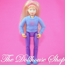 Fisher Price Loving Family Dollhouse Courtney Teen Girl Horse Rider Doll-Toys & Hobbies:Preschool Toys & Pretend Play:Fisher-Price:1963-Now:Dollhouses-Fisher-Price-Blonde Hair,Blue,Dollhouse,Dolls,Fisher Price,Girl Dolls,Loving Family,Used-The Dollhouse Shop