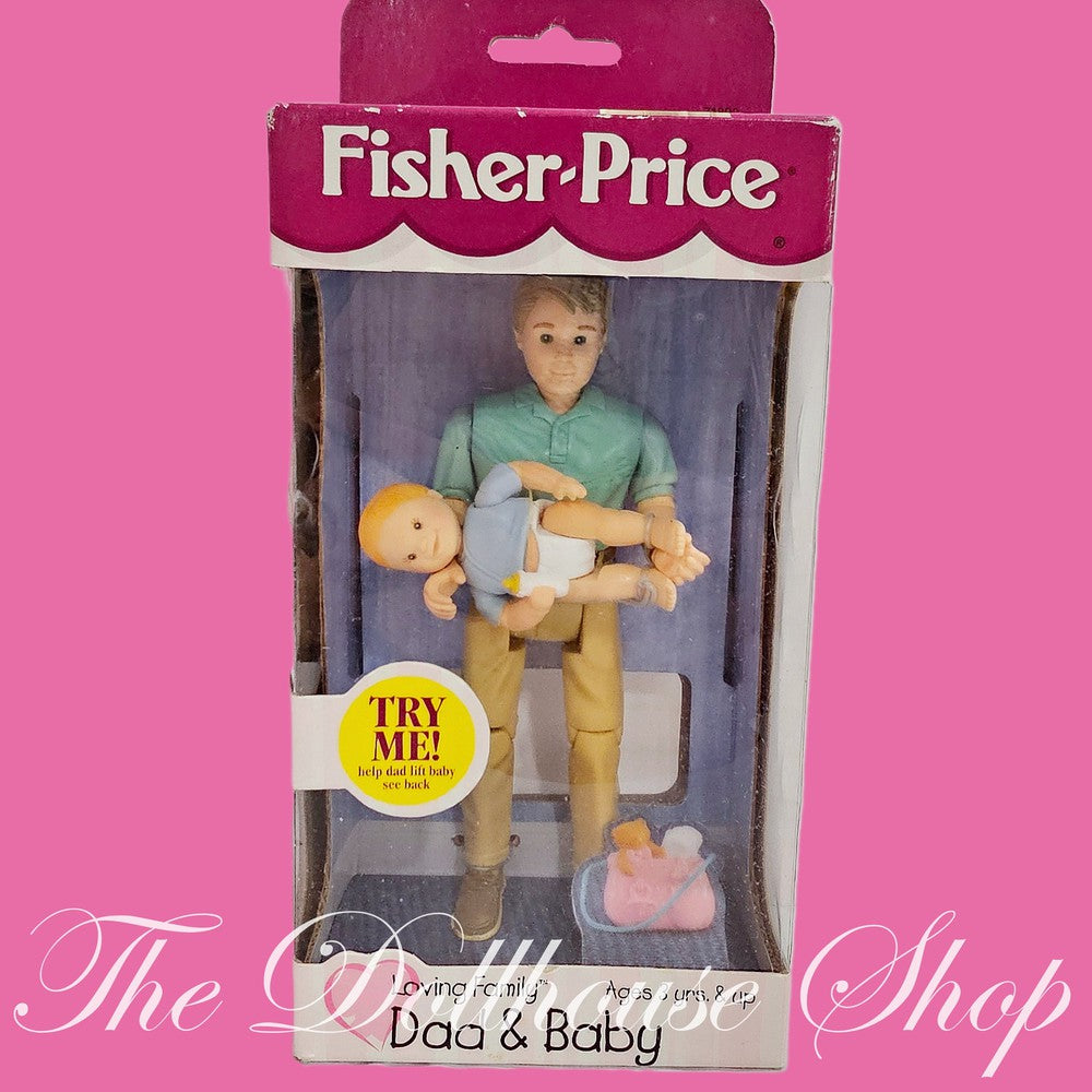 Fisher-Price Loving Family Dollhouse Dad & Baby Boy Doll set-Toys & Hobbies:Preschool Toys & Pretend Play:Fisher-Price:1963-Now:Dollhouses-Fisher-Price-Baby Dolls,Boy Dolls,Dollhouse,Dolls,Father,Fisher Price,Loving Family,New,New Boxed Sets,Nursery Room,Twin Time-The Dollhouse Shop