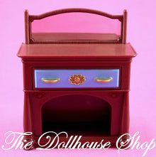Fisher Price Loving Family Dollhouse Dining Room Brown Buffet w/ drawer mirror-Dollhouse-Fisher-Price-Dining Room,Dollhouse,Fisher Price,Kitchen,Living Room,Loving Family,Used-Fisher Price Loving Family Dollhouse brown buffet with opening drawer for fun pretend play. Find it at The Dollhouse Shop, perfect for creative kids!-The Dollhouse Shop