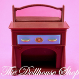 Fisher Price Loving Family Dollhouse Dining Room Brown Buffet w/ drawer mirror-Dollhouse-Fisher-Price-Dining Room,Dollhouse,Fisher Price,Kitchen,Living Room,Loving Family,Used-The Dollhouse Shop