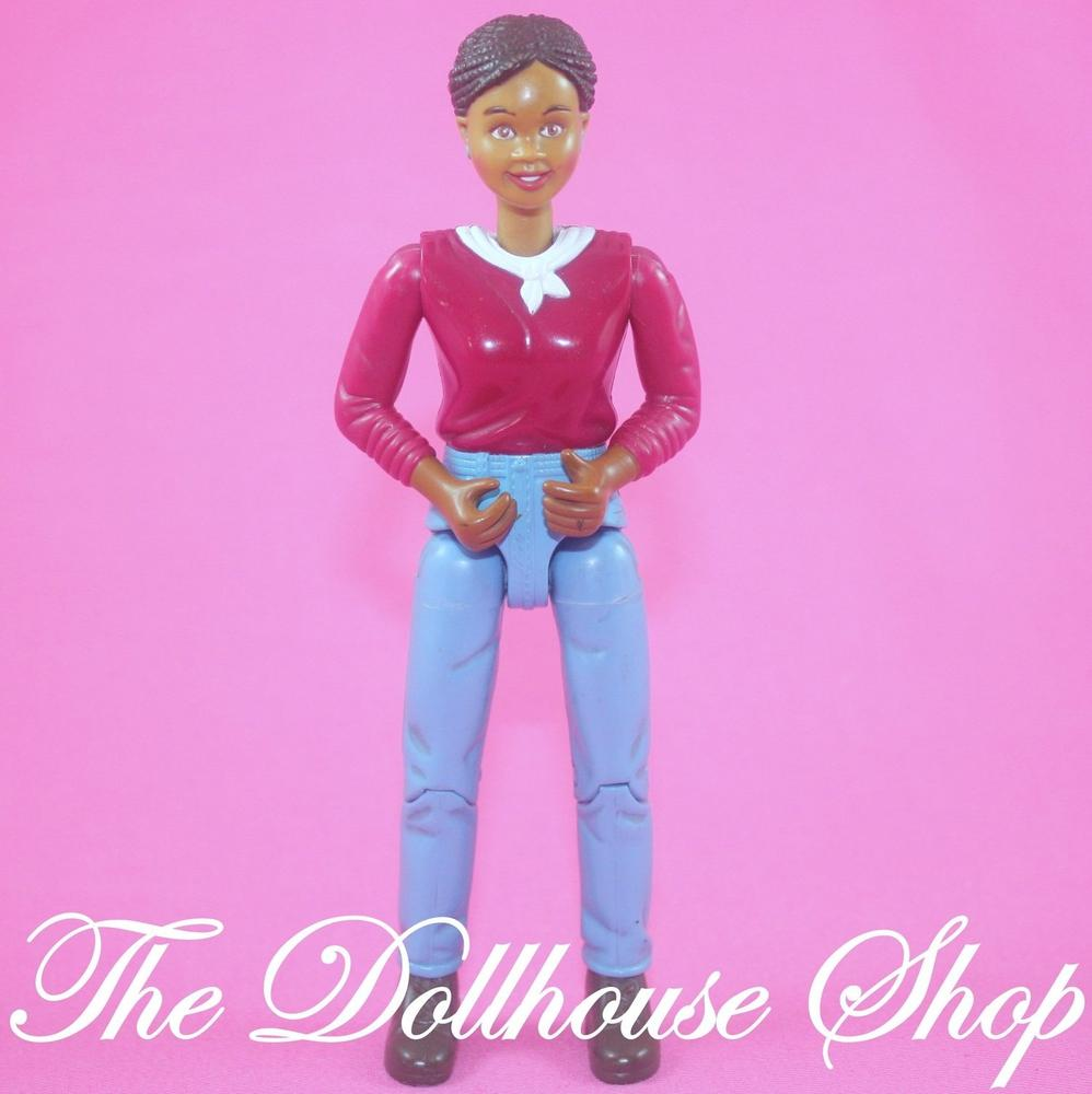 Fisher Price Loving Family Dollhouse Doll African American Horse Rider Mom-Toys & Hobbies:Preschool Toys & Pretend Play:Fisher-Price:1963-Now:Dollhouses-Fisher-Price-African American,Dollhouse,Dolls,Fisher Price,Home & Stable,Horse Rider,Horses & Stables,Loving Family,Mother,Used-The Dollhouse Shop