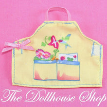 Fisher Price Loving Family Dollhouse Doll Dress Up Garden Kitchen Apron-Toys & Hobbies:Preschool Toys & Pretend Play:Fisher-Price:1963-Now:Dollhouses-Fisher-Price-Doll Dress Ups,Dollhouse,Fisher Price,Kitchen,Loving Family,Plants and Vases,Soft Furnishings,Used-Fisher Price Loving Family Dollhouse yellow apron for garden or kitchen play. Perfect for kids’ dolls. Find it now at The Dollhouse Shop!-The Dollhouse Shop