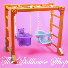 Fisher Price Loving Family Dollhouse Doll Playground Swing Set Backyard Fun-Toys & Hobbies:Preschool Toys & Pretend Play:Fisher-Price:1963-Now:Dollhouses-Fisher-Price-Backyard Fun,Dollhouse,Fisher Price,Loving Family,Outdoor Furniture,Sweet sounds,Used-The Dollhouse Shop
