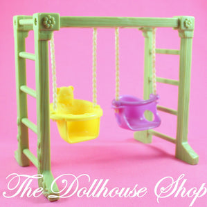 Fisher Price Loving Family Dollhouse Doll Playground Swing Set Backyard Fun-Toys & Hobbies:Preschool Toys & Pretend Play:Fisher-Price:1963-Now:Dollhouses-Fisher-Price-Backyard Fun, Dollhouse, Fisher Price, Loving Family, Outdoor Furniture, Sweet sounds, Used-The Dollhouse Shop