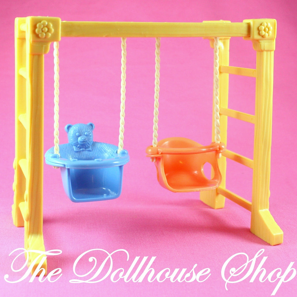 Fisher Price Loving Family Dollhouse Doll Playground Swing Set Backyard Fun-Toys & Hobbies:Preschool Toys & Pretend Play:Fisher-Price:1963-Now:Dollhouses-Fisher-Price-Backyard Fun,Dollhouse,Fisher Price,Loving Family,Outdoor Furniture,Sweet sounds,Used-The Dollhouse Shop