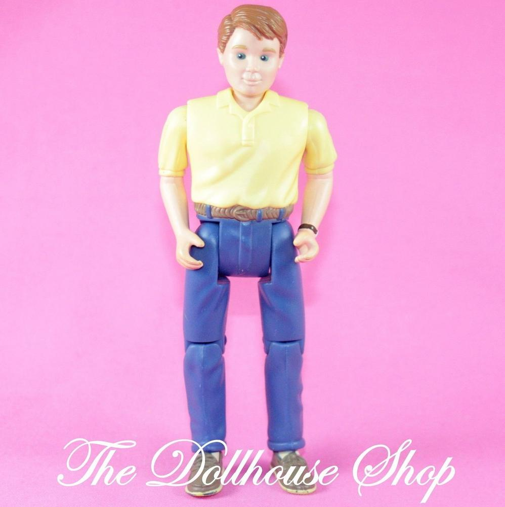 Fisher Price Loving Family Dollhouse Dollhouse Father Dad Doll Yellow top-Toys & Hobbies:Preschool Toys & Pretend Play:Fisher-Price:1963-Now:Dollhouses-Fisher-Price-Brown Hair,Dollhouse,Dolls,Father,Fisher Price,Loving Family,Used-The Dollhouse Shop