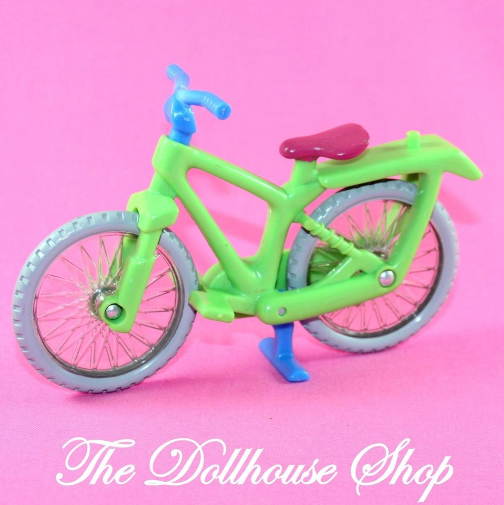 Fisher Price Loving Family Dollhouse Doll's Green Bicycle Bike-Toys & Hobbies:Preschool Toys & Pretend Play:Fisher-Price:1963-Now:Dollhouses-Fisher-Price-Backyard Fun,Dollhouse,Fisher Price,Loving Family,Outdoor Furniture,Used-The Dollhouse Shop