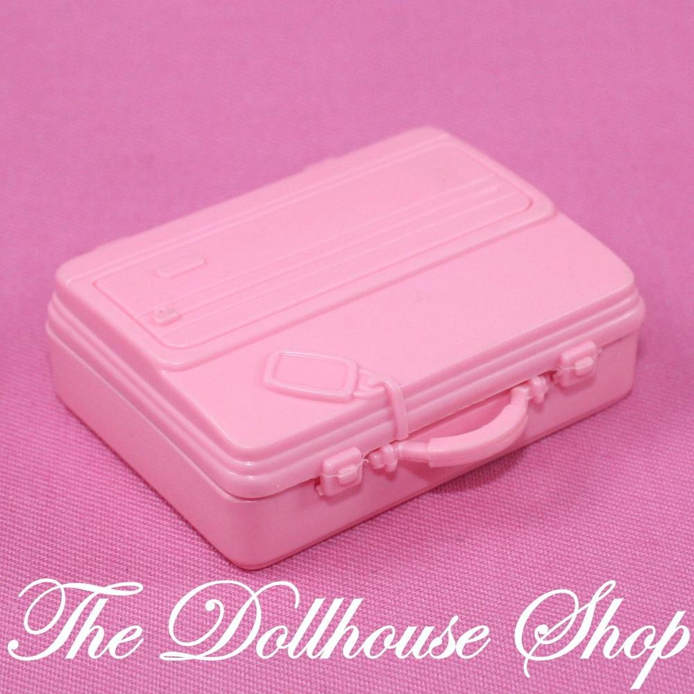 Fisher Price Loving Family Dollhouse Dolls Pink RV Travel Suitcase Luggage Bag-Toys & Hobbies:Preschool Toys & Pretend Play:Fisher-Price:1963-Now:Dollhouses-Fisher-Price-Doll Dress Ups,Dollhouse,Fisher Price,Loving Family,Nursery Room,Playroom,Used-The Dollhouse Shop