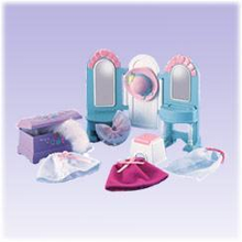 Fisher Price Loving Family Dollhouse Dress Up & Play Kids Bedroom Vanity-Toys & Hobbies:Preschool Toys & Pretend Play:Fisher-Price:1963-Now:Dollhouses-Fisher-Price-Bedroom,Doll Dress Ups,Dollhouse,Fisher Price,Kids Bedroom,Loving Family,New,New Boxed Sets-The Dollhouse Shop