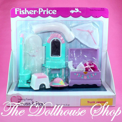 Fisher Price Loving Family Dollhouse Dress Up & Play Kids Bedroom Vanity-Toys & Hobbies:Preschool Toys & Pretend Play:Fisher-Price:1963-Now:Dollhouses-Fisher-Price-Bedroom,Doll Dress Ups,Dollhouse,Fisher Price,Kids Bedroom,Loving Family,New,New Boxed Sets-The Dollhouse Shop