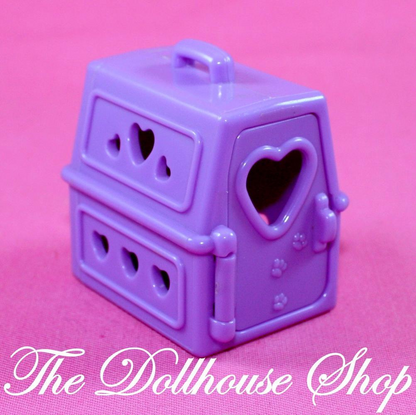 Fisher Price Loving Family Dollhouse Grandma's Purple Pet Cat Dog Carrier Bed-Toys & Hobbies:Preschool Toys & Pretend Play:Fisher-Price:1963-Now:Dollhouses-Fisher-Price-Animal & Pet Accessories,Dollhouse,Fisher Price,Loving Family,Used-The Dollhouse Shop