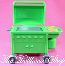 Fisher Price Loving Family Dollhouse Green Barbecue BBQ Doll Grill-Toys & Hobbies:Preschool Toys & Pretend Play:Fisher-Price:1963-Now:Dollhouses-Fisher-Price-Backyard Fun,Dollhouse,Fisher Price,Loving Family,Outdoor Furniture,Used-The Dollhouse Shop