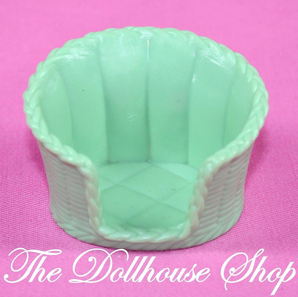 Fisher Price Loving Family Dollhouse Green Pet Puppy Dog Cat Kitten Bed-Toys & Hobbies:Preschool Toys & Pretend Play:Fisher-Price:1963-Now:Dollhouses-Fisher-Price-Animal & Pet Accessories,Dollhouse,Fisher Price,Loving Family,Used-Fisher Price Loving Family Dollhouse green pet bed for kittens or puppies. Perfect for pretend play! Find it now at The Dollhouse Shop!-The Dollhouse Shop