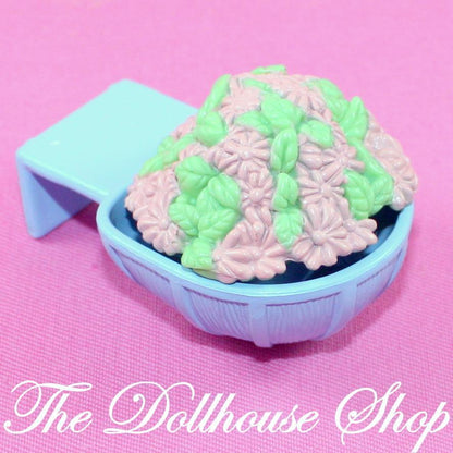 Fisher Price Loving Family Dollhouse Hanging Basket Plant Garden Flowers-Toys & Hobbies:Preschool Toys & Pretend Play:Fisher-Price:1963-Now:Dollhouses-Fisher-Price-Dollhouse,Dollhouses & Replacement Parts,Fisher Price,Loving Family,Plants and Vases,Replacement Parts,Used-Fisher Price Loving Family Dollhouse blue hanging basket with pink flowers for Garden Fun Set. Find this replacement at The Dollhouse Shop today!-The Dollhouse Shop