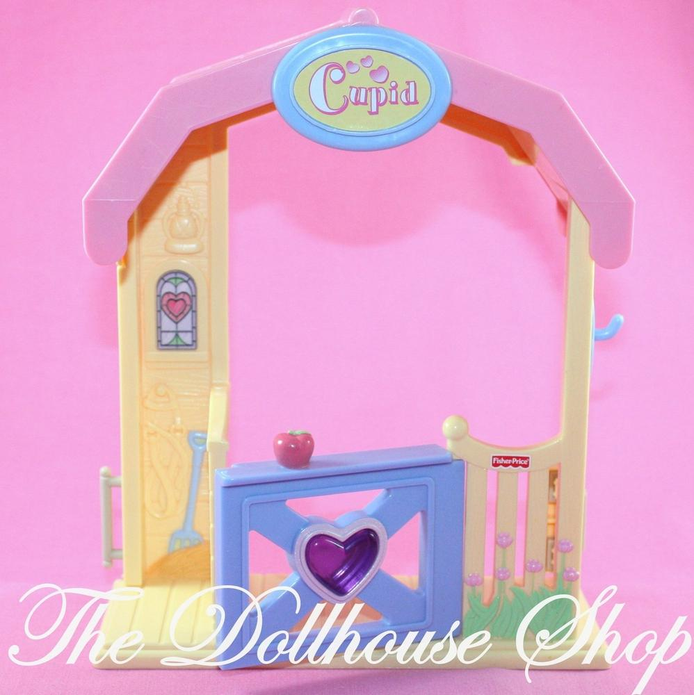 Fisher Price Loving Family Dollhouse Horse Friendship Pony Stable Cupid-Toys & Hobbies:Preschool Toys & Pretend Play:Fisher-Price:1963-Now:Dollhouses-Fisher-Price-Dollhouse,Fisher Price,Friendship Ponies,Horses & Stables,Loving Family,Outdoor Furniture,Used-The Dollhouse Shop