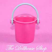 Fisher Price Loving Family Dollhouse Horse Pony Stable Pink Bucket Laundry Pail-Toys & Hobbies:Preschool Toys & Pretend Play:Fisher-Price:1963-Now:Dollhouses-Fisher-Price-Camping Sets,Dollhouse,Fisher Price,Laundry Room,Loving Family,Used-The Dollhouse Shop