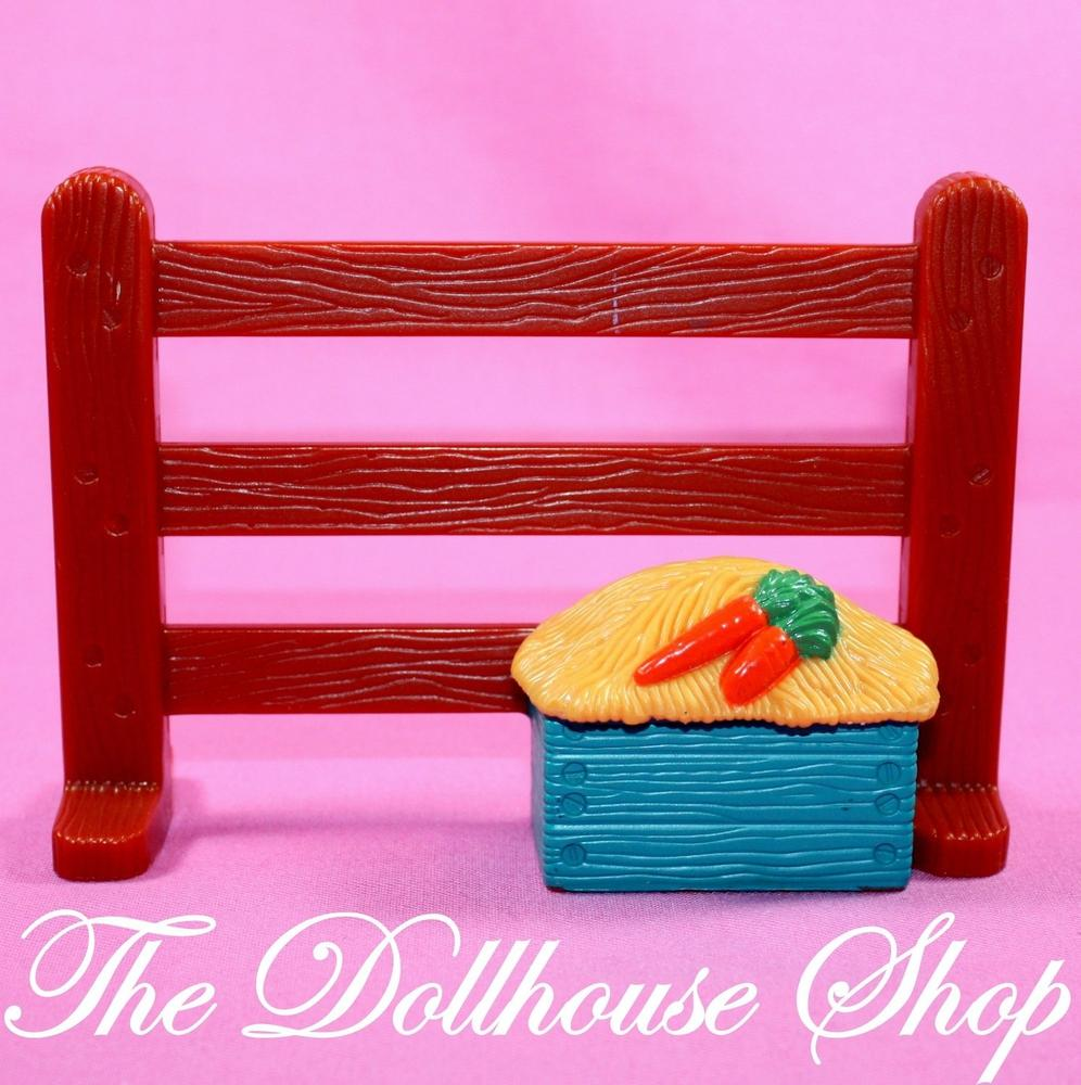 Fisher Price Loving Family Dollhouse Horse Stable Brown Fence Food Trough-Toys & Hobbies:Preschool Toys & Pretend Play:Fisher-Price:1963-Now:Dollhouses-Fisher-Price-Brown,Dollhouse,Fisher Price,Home & Stable,Horses & Stables,Loving Family,Outdoor Furniture,Sweet Expressions Stable,Used-The Dollhouse Shop