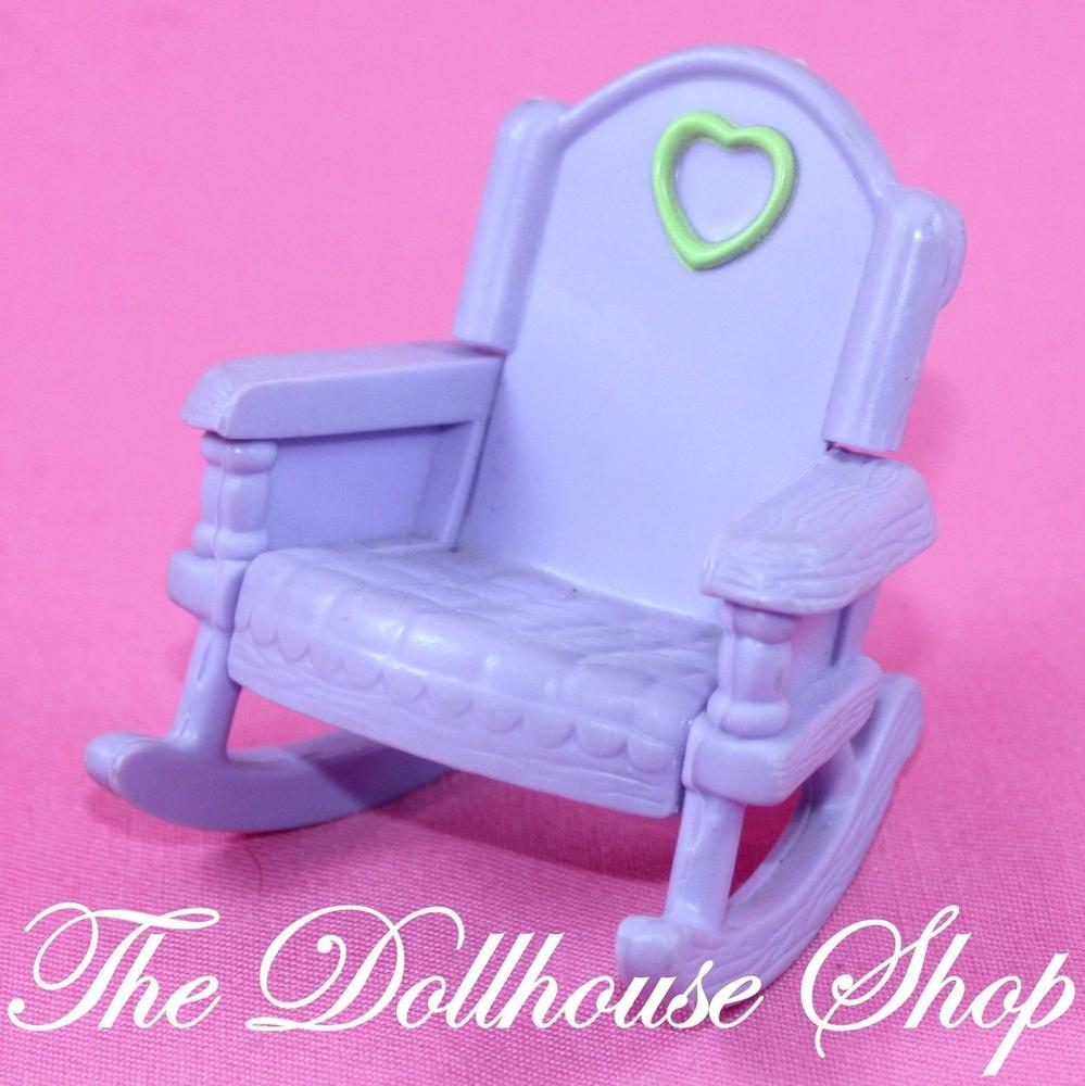Fisher Price Loving Family Dollhouse Kid Dolls Purple Rocking Chair Nursery-Toys & Hobbies:Preschool Toys & Pretend Play:Fisher-Price:1963-Now:Dollhouses-Fisher-Price-Chairs,Dollhouse,Dream Dollhouse,Fisher Price,Kids Bedroom,Loving Family,Nursery Room,Purple,Used-The Dollhouse Shop