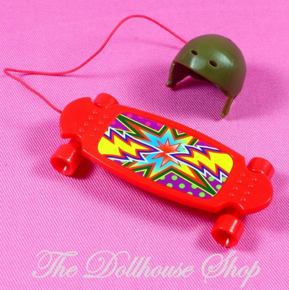Fisher Price Loving Family Dollhouse Kid Dolls Red Skateboard w/ helmet-Toys & Hobbies:Preschool Toys & Pretend Play:Fisher-Price:1963-Now:Dollhouses-Fisher-Price-Backyard Fun,Bedroom,Dollhouse,Fisher Price,Grand Mansion,Kids Bedroom,Loving Family,Outdoor Furniture-Fisher Price Loving Family Dollhouse Red Skateboard with helmet for kid dolls. Perfect for playtime fun! Find it now at The Dollhouse Shop!-The Dollhouse Shop