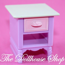Fisher Price Loving Family Dollhouse Kids Bedroom Pink bedside Table Night Stand-Toys & Hobbies:Preschool Toys & Pretend Play:Fisher-Price:1963-Now:Dollhouses-Fisher-Price-Dollhouse,Fisher Price,Kids Bedroom,Lamps & Coffee Tables,Loving Family,Tables,Used-The Dollhouse Shop