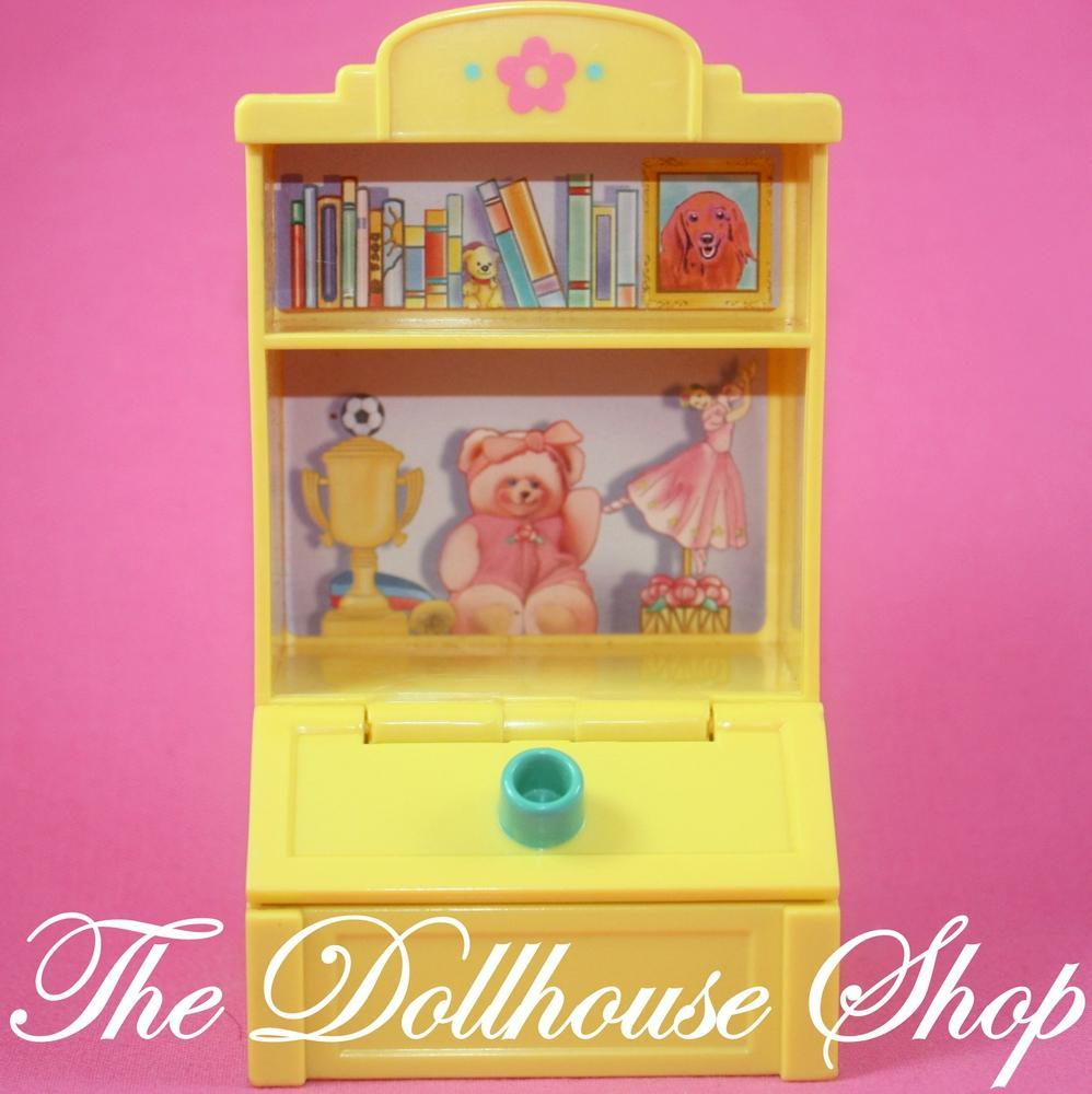 Fisher Price Loving Family Dollhouse Kids Bedroom Playroom Yellow Book Shelf-Toys & Hobbies:Preschool Toys & Pretend Play:Fisher-Price:1963-Now:Dollhouses-Fisher-Price-Bedroom,Dollhouse,Fisher Price,Kids Bedroom,Loving Family,Playroom,Used-The Dollhouse Shop