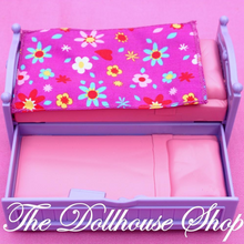 Fisher Price Loving Family Dollhouse Kids Bedroom Purple Twin Trundle Bed-Toys & Hobbies:Preschool Toys & Pretend Play:Fisher-Price:1963-Now:Dollhouses-Fisher-Price-Bedroom,Dollhouse,Fisher Price,Kids Bedroom,Loving Family,Used-The Dollhouse Shop