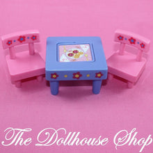 Fisher Price Loving Family Dollhouse Kids Blue Flip Table Pink Chairs Nursery-Toys & Hobbies:Preschool Toys & Pretend Play:Fisher-Price:1963-Now:Dollhouses-Fisher-Price-Bedroom,Dollhouse,Fisher Price,Kids Bedroom,Loving Family,Nursery Room,Used-Fisher Price Loving Family Dollhouse Flip Table with pink chairs for nursery fun. Perfect for playtime! Shop now at The Dollhouse Shop for joy!-The Dollhouse Shop