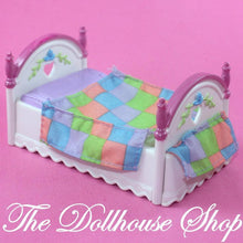 Fisher Price Loving Family Dollhouse Kids Pink Bouncy Boing Twin Bed-Toys & Hobbies:Preschool Toys & Pretend Play:Fisher-Price:1963-Now:Dollhouses-Fisher-Price-Bedroom,Dollhouse,Fisher Price,Kids Bedroom,Loving Family,Used-Fisher Price Loving Family Dollhouse Pink Bouncy Boing Bed with springs for fun play! Perfect for kids’ dollhouses. Shop now at The Dollhouse Shop!-The Dollhouse Shop